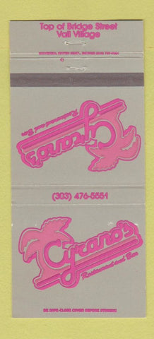 Matchbook Cover - Grano's Restaurant Vail Village Colorado 30 Strike