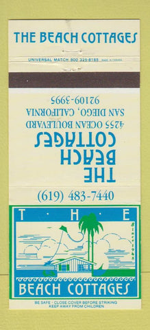 Matchbook Cover - The Beach Cottages San Diego CA 30 Strike