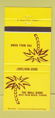 Matchbook Cover - The Mall Bank West Palm Beach FL 30 Strike