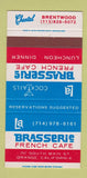 Matchbook Cover - La Brasserie French Cafe Orange CA Brentwood 30 Strike