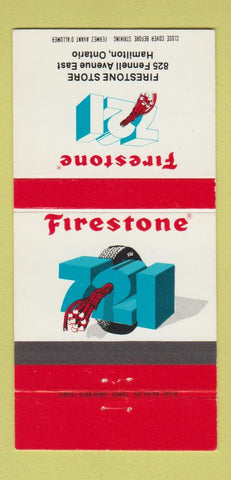 Matchbook Cover - Firestone Tires Hamilton ON 30 Strike