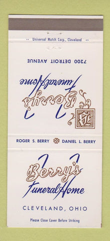 Matchbook Cover - Berry's Funeral Home Cleveland OH 30 Strike
