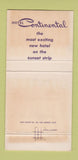 Matchbook Cover - Hotel Continental Hollywood CA WEAR 30 Strike