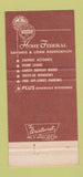 Matchbook Cover - Home Federal Savings and Loan St Petersburg FL 30 Strike