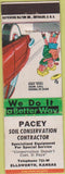 Matchbook Cover - Pacey Soil Contractor Ellsworth KS