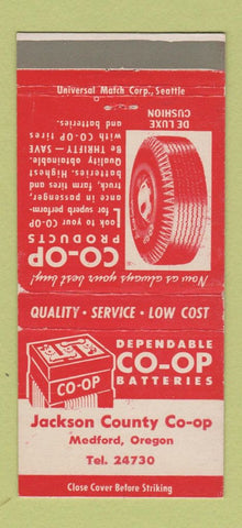 Matchbook Cover - COOP Batteries Jackson County Medford OR 30 Strike