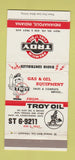 Matchbook Cover - Troy Fuel Oil Indianapolis IN 30 Strike