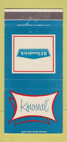 Matchbook Cover - BF Goodrich Tires Koroseal Upholstery 30 Strike