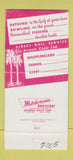 Matchbook Cover - Beach Club Hotel Naples FL WEAR 30 Strike