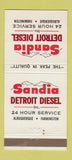 Matchbook Cover - Sandia Detroit Diesel Albuquerque Farmington NM WEAR 30 Strike