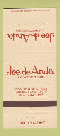 Matchbook Cover - Joe de Anda Clothes Laredo TX 30 Strike