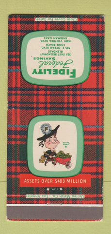 Matchbook Cover - Fidelity Federal Savings Sherman Oaks Glendale CA 30 Strike