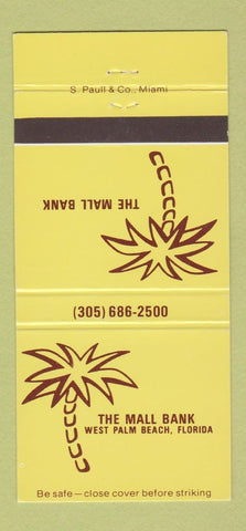 Matchbook Cover - The Mall Bank West Palm Beach FL 30 Strike