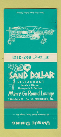 Matchbook Cover - Sand Dollar Restaurant St Petersburg FL SAMPLE 30 Strike