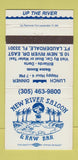 Matchbook Cover - New River Saloon Raw Bar Fort Lauderdale FL 30 Strike
