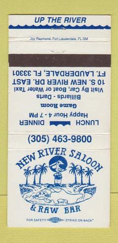 Matchbook Cover - New River Saloon Raw Bar Fort Lauderdale FL 30 Strike