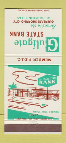 Matchbook Cover - Gulfgate State Bank Houston TX 30 Strike