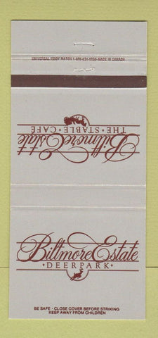 Matchbook Cover - Biltmore Estate Stable Club Deerpark 30 Strike