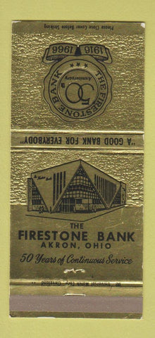 Matchbook Cover - Firestone Bank Akron OH 1966 30 Strike