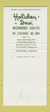Matchbook Cover - Holiday Inn Richmond VA South Christmas 30 Strike