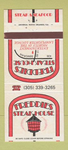 Matchbook Cover - Freddies Steak House Orlando FL 30 Strike