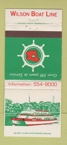 Matchbook Cover - Wilson Boat Line Mount Vernon VA WEAR 30 Strike
