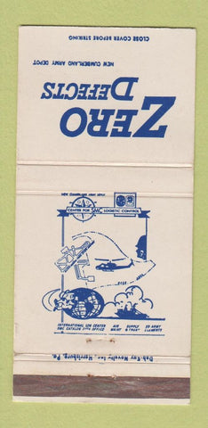 Matchbook Cover - Zero Defects New Cumberland Army Depot WEAR 30 Strike