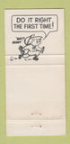 Matchbook Cover - Zero Defects New Cumberland Army Depot WEAR 30 Strike
