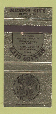 Matchbook Cover - Mexico City Restaurant Mexican Fullerton CA 30 Strike