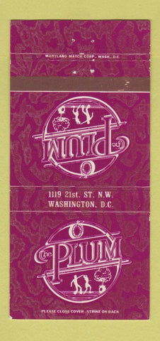 Matchbook Cover - Plum Washington DC Disco 30 Strike