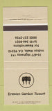 Matchbook Cover - Erawan Garden Resort Indian Wells CA  30 Strike