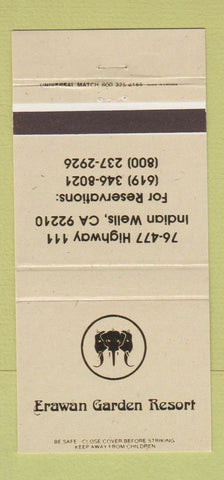 Matchbook Cover - Erawan Garden Resort Indian Wells CA  30 Strike