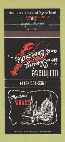 Matchbook Cover - Manton's Wharf Restaurant Toledo OH WEAR 30 Strike