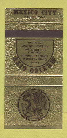 Matchbook Cover - Mexico City Restaurant Mexican Food Fullerton CA 30 Strike