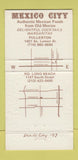 Matchbook Cover - Mexico City Restaurant Mexican Food Fullerton CA 30 Strike