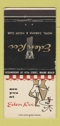 Matchbook Cover - Eden Rock Hotel Miami Beach FL WEAR 30 Strike