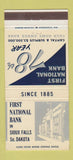 Matchbook Cover - First National Bank Sioux Falls SD 30 Strike