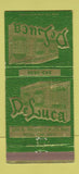 Matchbook Cover - DeLuca Royal Oak MI Italian Restaurant WORN BACK 30 Strike