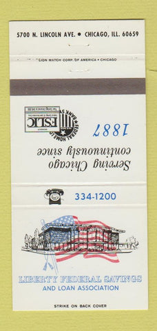 Matchbook Cover - Liberty Federal Savings Chicago IL 30 Strike