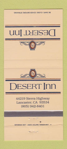 Matchbook Cover - Desert Inn Lancaster CA 30 Strike