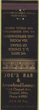 Matchbook Cover - Joe's Bar Cloquet MN