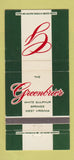 Matchbook Cover - Greenbrier White Sulphur Springs WV WEAR 30 Strike
