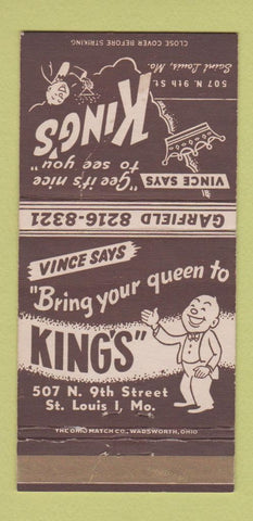 Matchbook Cover - King's St Louis MO restaurant 30 Strike
