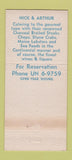 Matchbook Cover - Nick and Arthur Restaurant Miami Beach FL 30 Strike