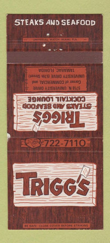 Matchbook Cover - Trigg's Restaurant Tamarac FL 30 Strike
