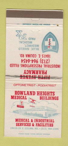 Matchbook Cover - Rowland Heights Medical Buildings  CA WEAR 30 Strike