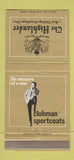 Matchbook Cover - The Highlander Men's Clothes Clubman San Diego CA 30 Strike