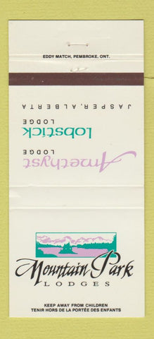 Matchbook Cover - Mountain Park Lodges Jasper AB WEAR 30 Strike