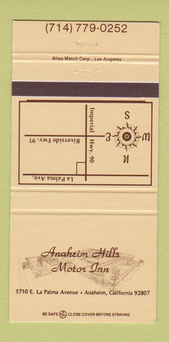 Matchbook Cover - Anaheim Hills Motor Inn Anaheim CA 30 Strike