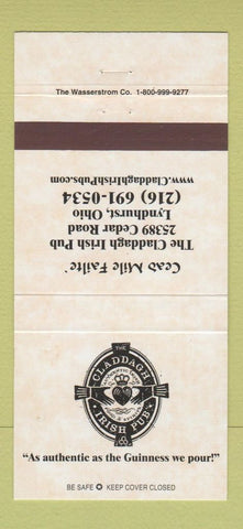 Matchbook Cover - Claddagh Irish Pub Lyndhurst OH 30 Strike